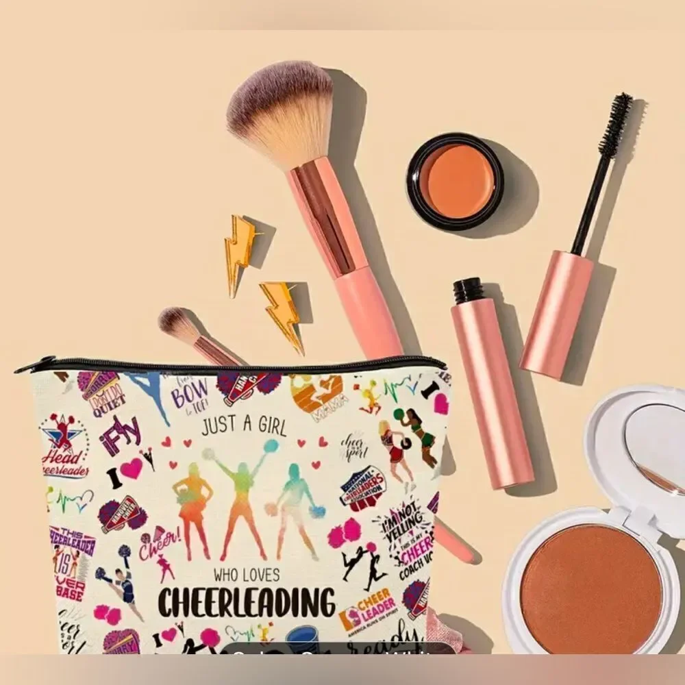 NWT Canvass “Cheerleader” Zipper Bag Makeup
